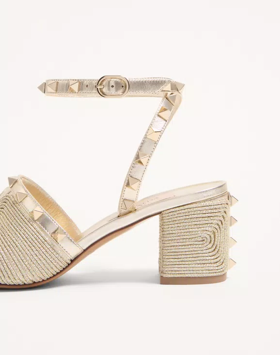 Valentino Rockstud Sandal In Laminated Nappa With Cornely Embroidery 60Mm - Image 2
